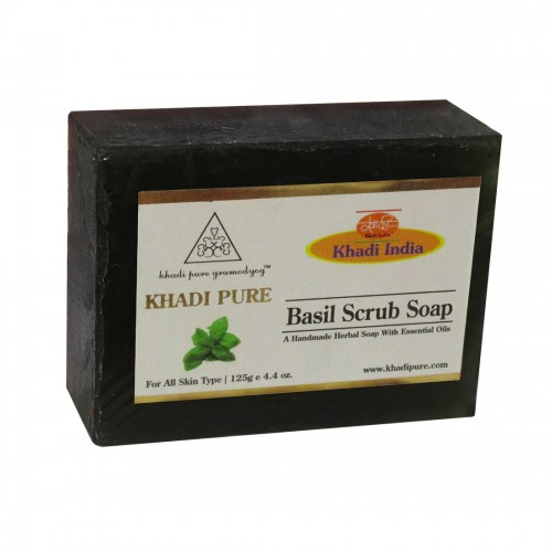 Khadi Basil Scrub Soap