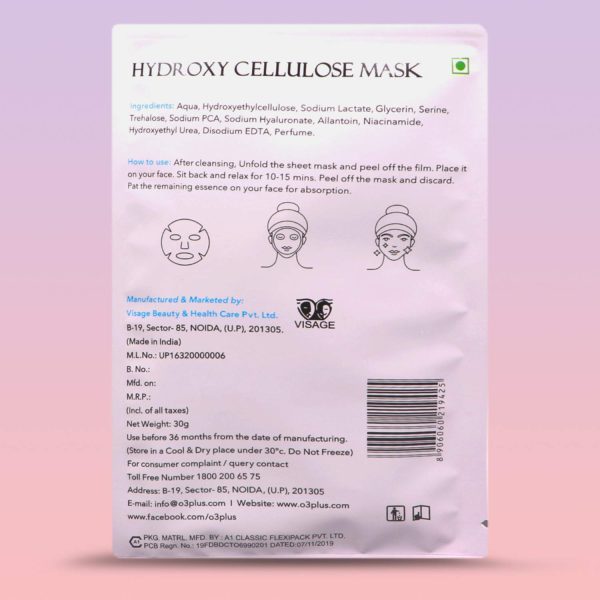 O3+ Hydroxy Cellulose Face Sheet Mask 3