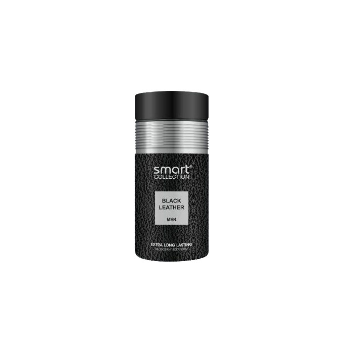 Smart Collection Black Leather Men Deo
