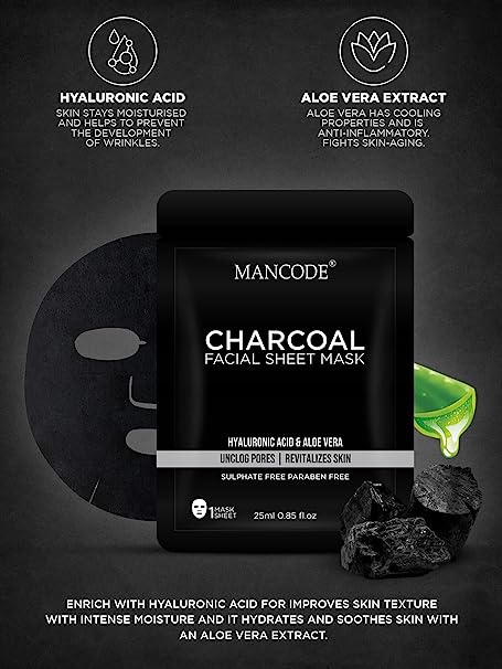 Mancode Charcoal Facial Sheet Mask 3