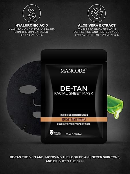 Mancode De-Tan Facial Sheet Mask 3