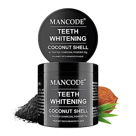 Mancode Teeth Whitening Coconut Shell /Active Charcoal Powder 2