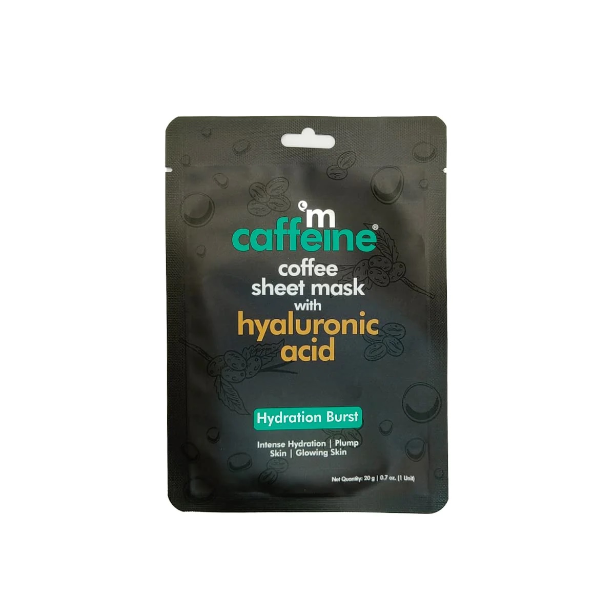MCaffeine Hyaluronic Acid Coffee Sheet Mask for Hydration Burst