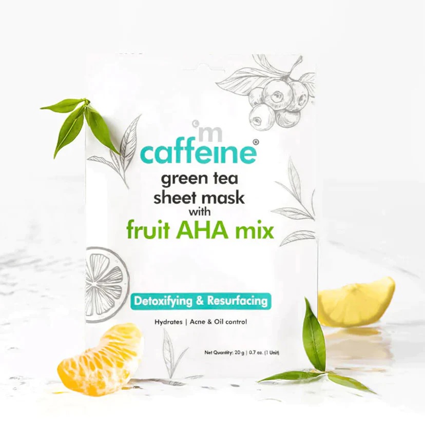 Mcaffeine Fruit AHA Mix Green Tea Sheet Mask for Acne & Oil Control