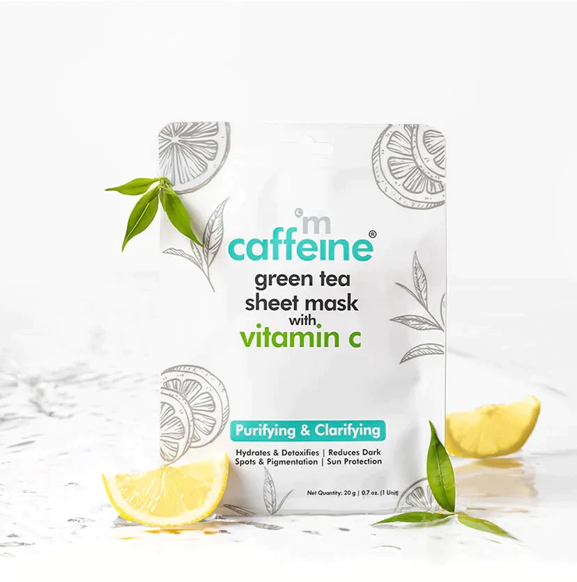 Mcaffeine Vitamin C & Green Tea Sheet Mask for Clear & Glowing Skin