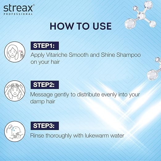 Streax Professional Vitariche Care Smooth & Shine Shampoo 4