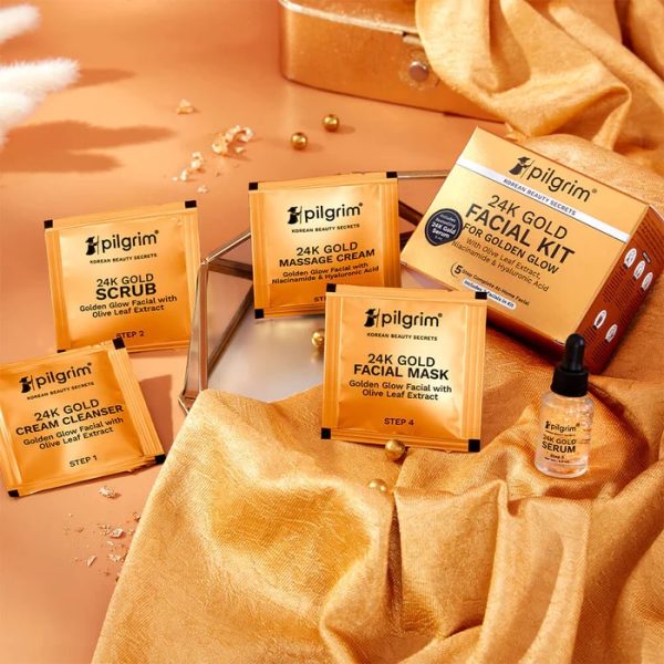 Pilgrim 24K Gold Facial Kit For Golden Glow 2