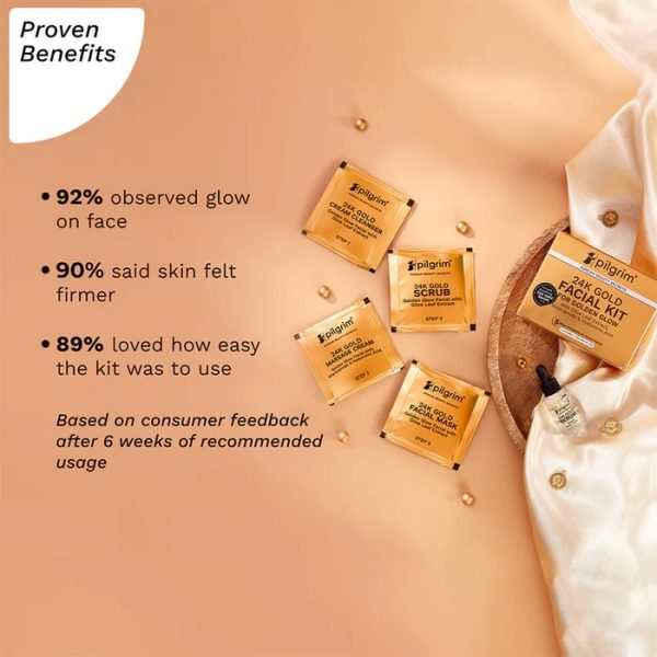 Pilgrim 24K Gold Facial Kit For Golden Glow 5