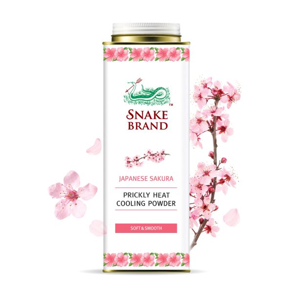 Snake Brand Prickly Heat Cooling Soft & Smooth Powder- Japanese Sakura