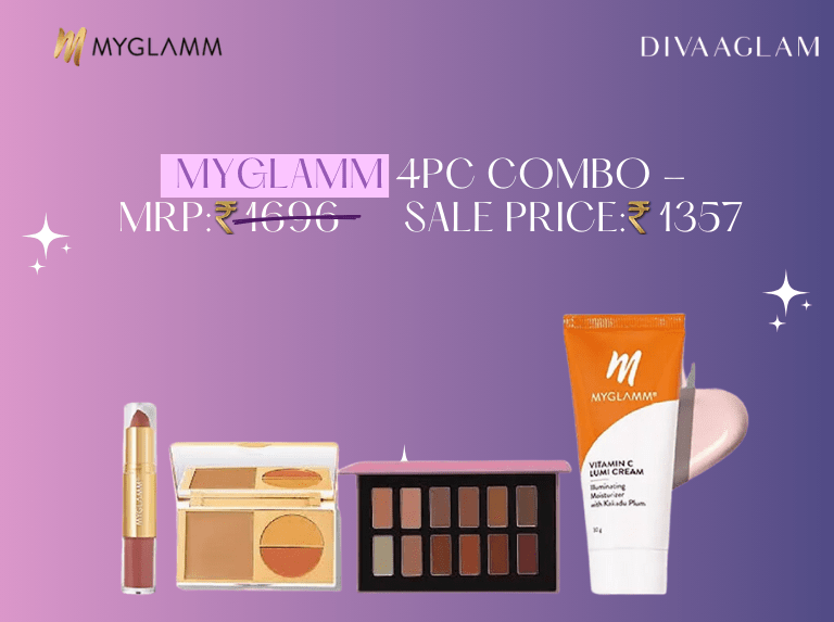 MyGlamm Women's Day sale featuring a 4-piece combo of makeup products for ₹1357
