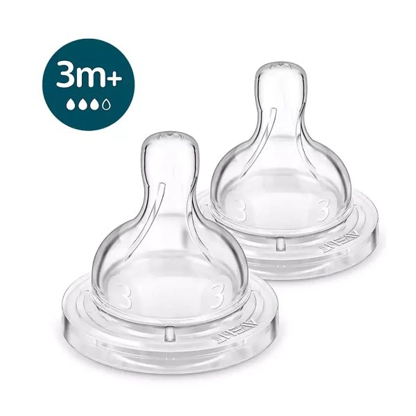 Philips Avent Anti-Colic Teats 3m+ Pack Of 2 (SCY763/02)