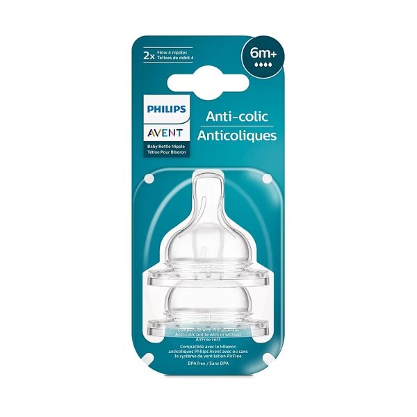 Philips Avent Anti-Colic Teats 6m+ Pack Of 2 (SCY764/02)